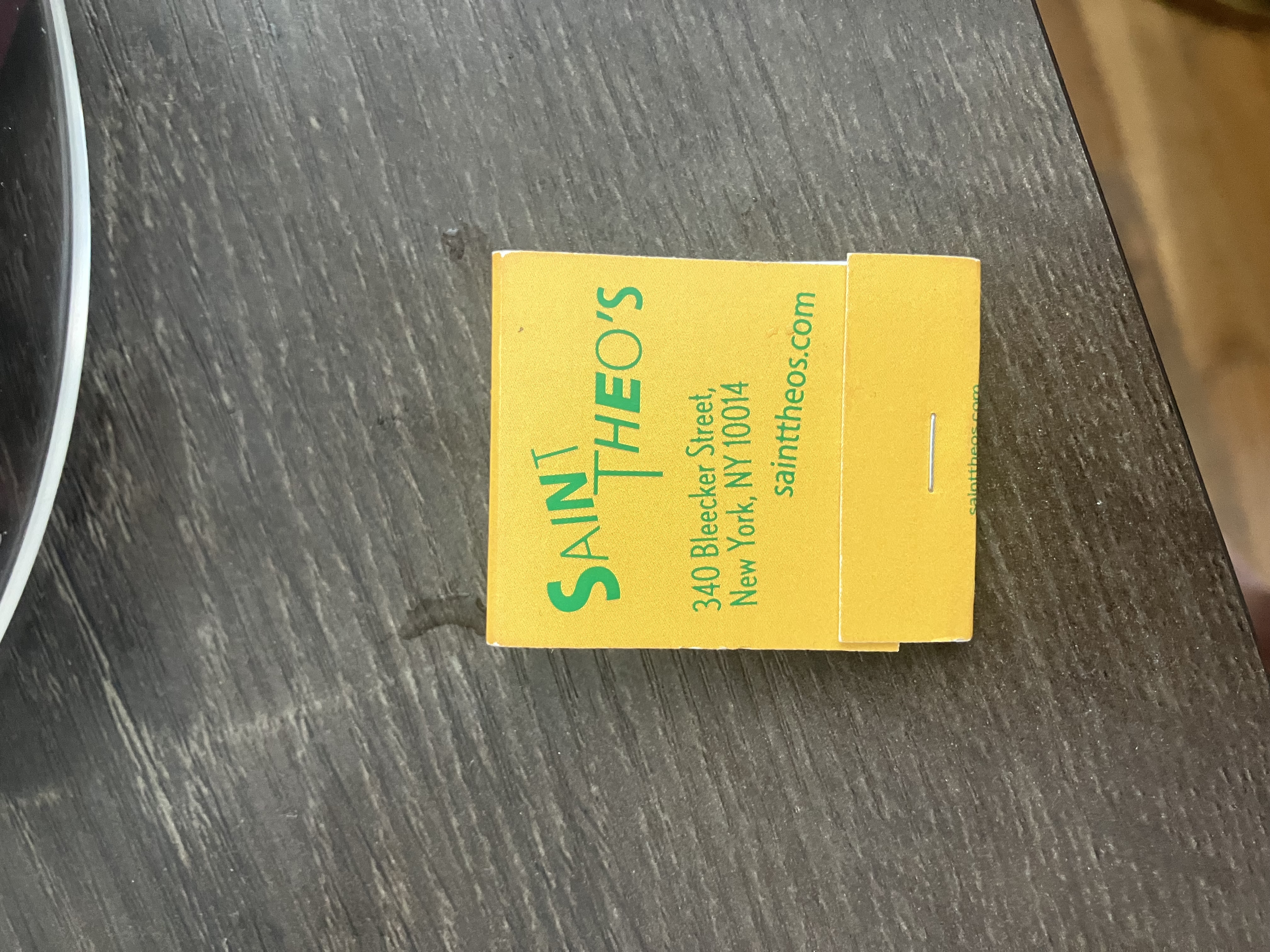 Matchbook from Saint Theo's