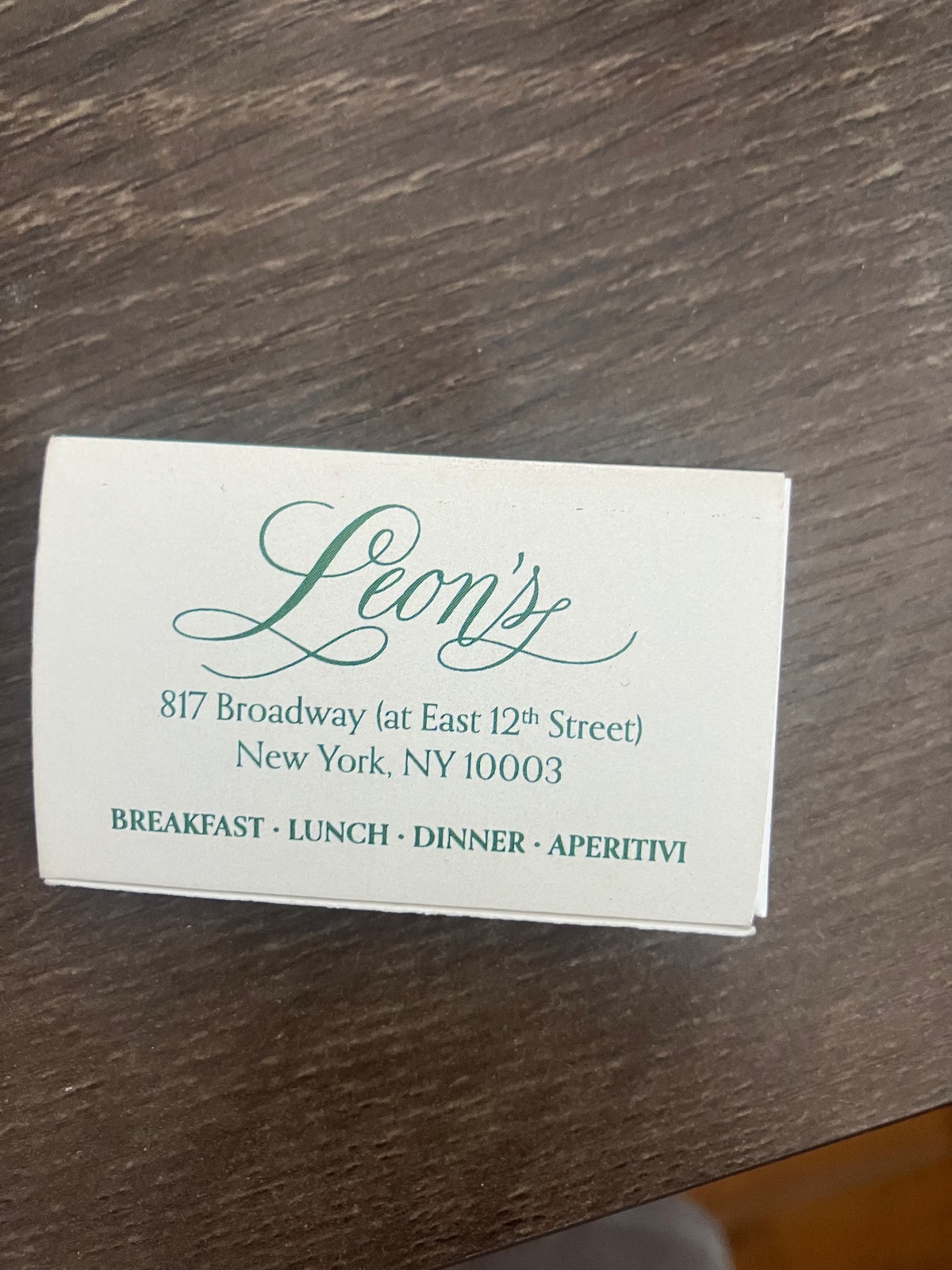 Matchbook from Leon's