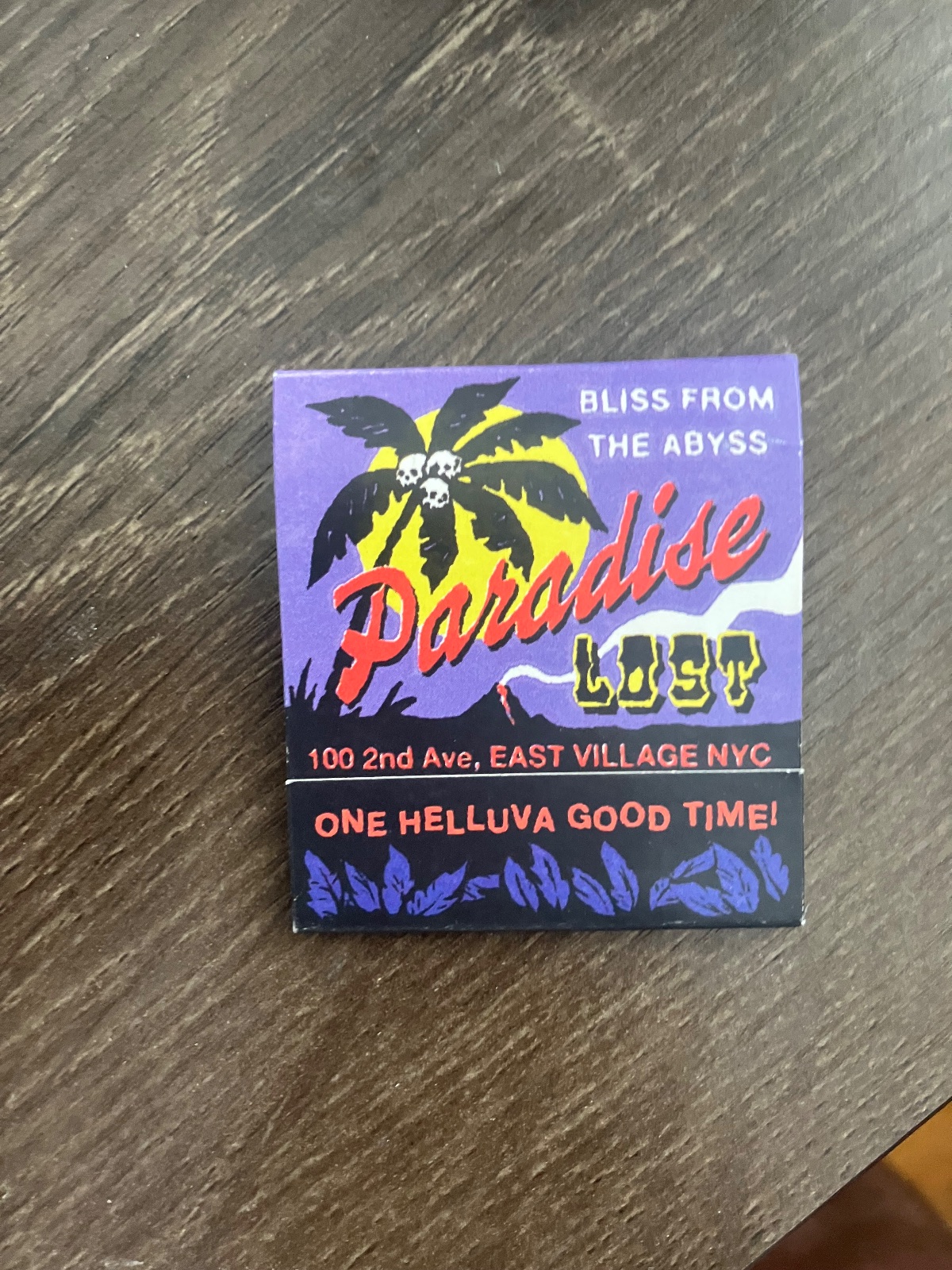 Matchbook from Paradise Lost