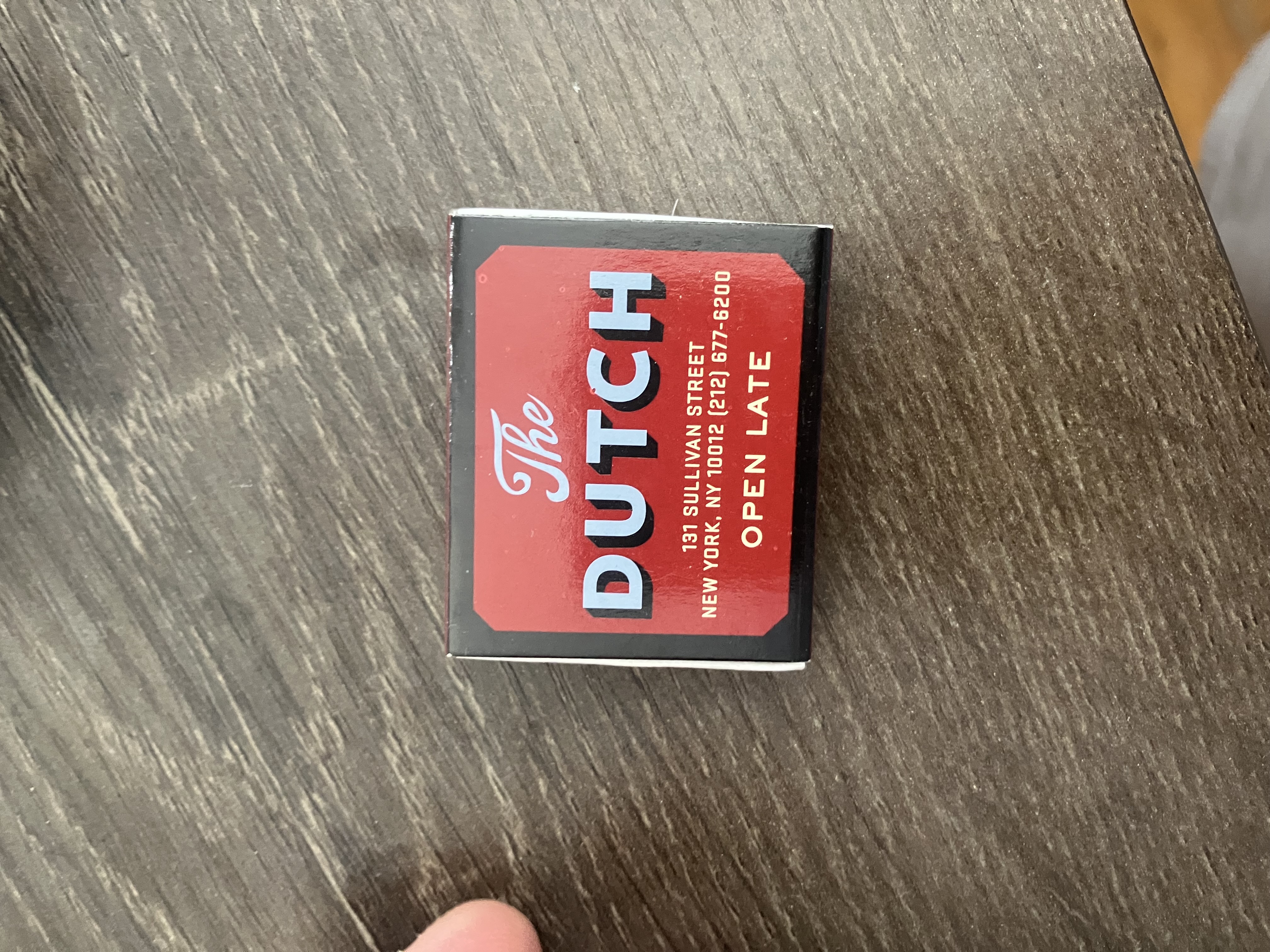 Matchbook from The Dutch