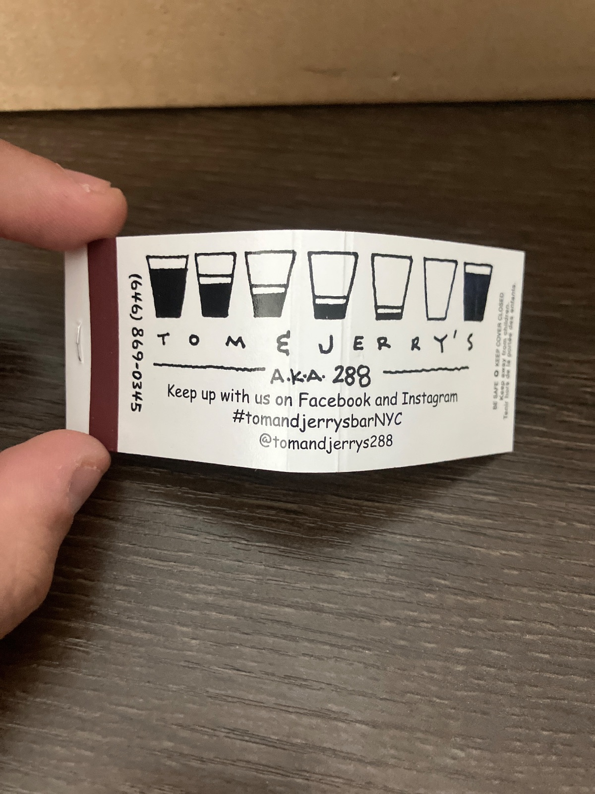 Matchbook from Tom and Jerry's