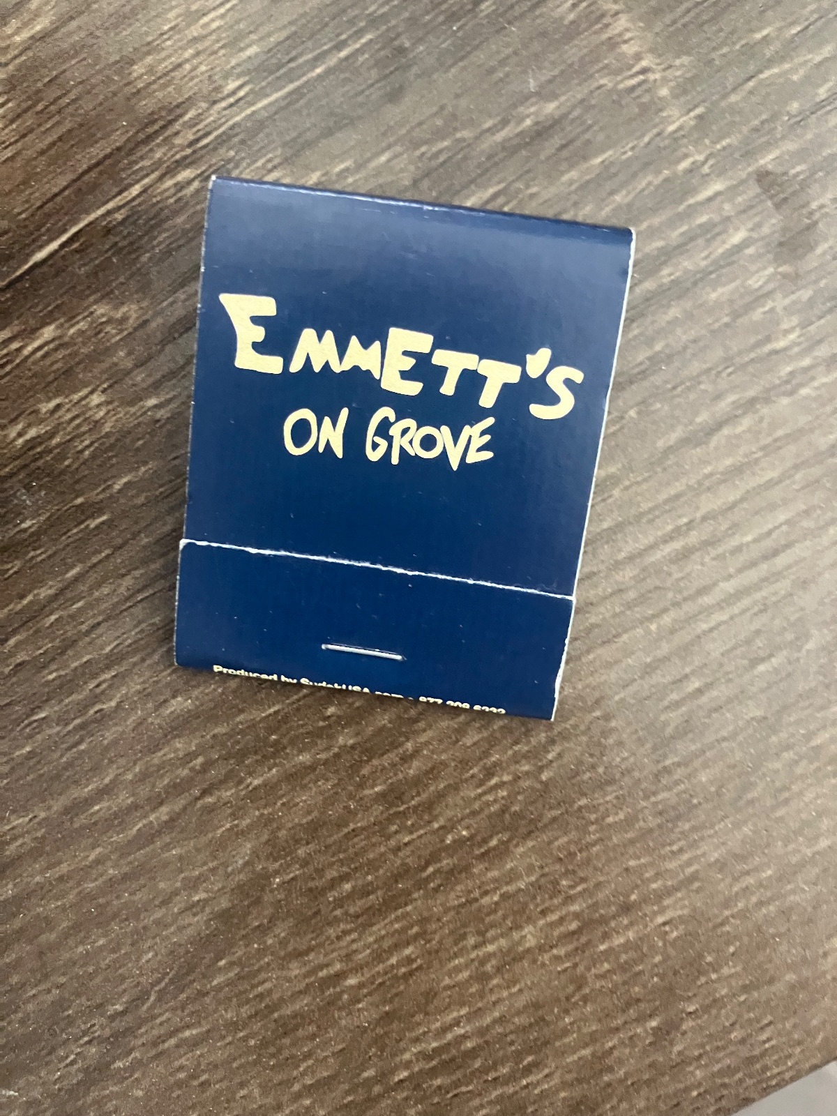 Matchbook from Emmetts on Grove